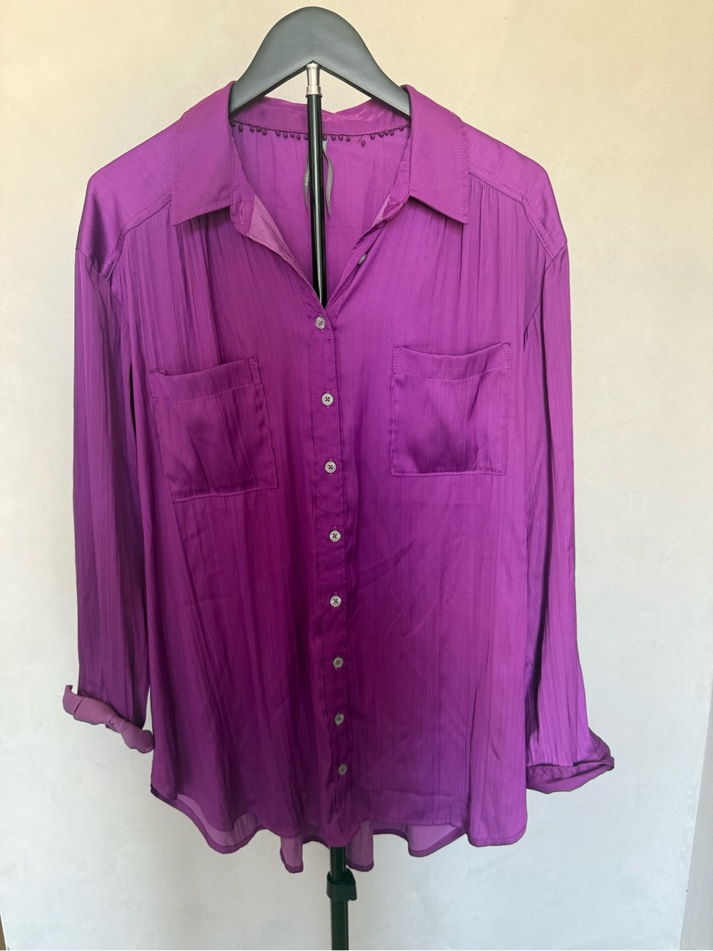 Anthropologie Purple Button Down Shirt